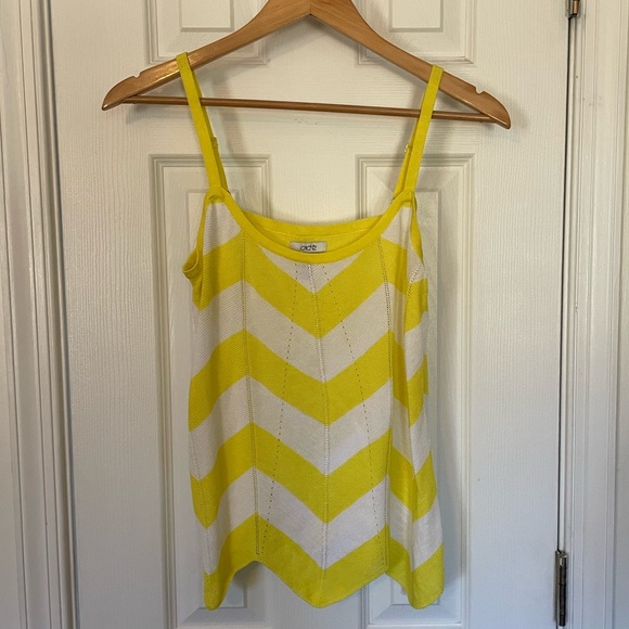 Caché Yellow Chevron Stripe Blouse - Picture 3 of 6